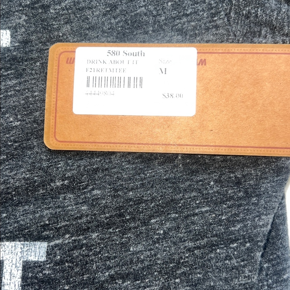 NWT The Original Retro Dark Gray “Let Me Drink About It” Crew Neck T Size M - Picture 3 of 5